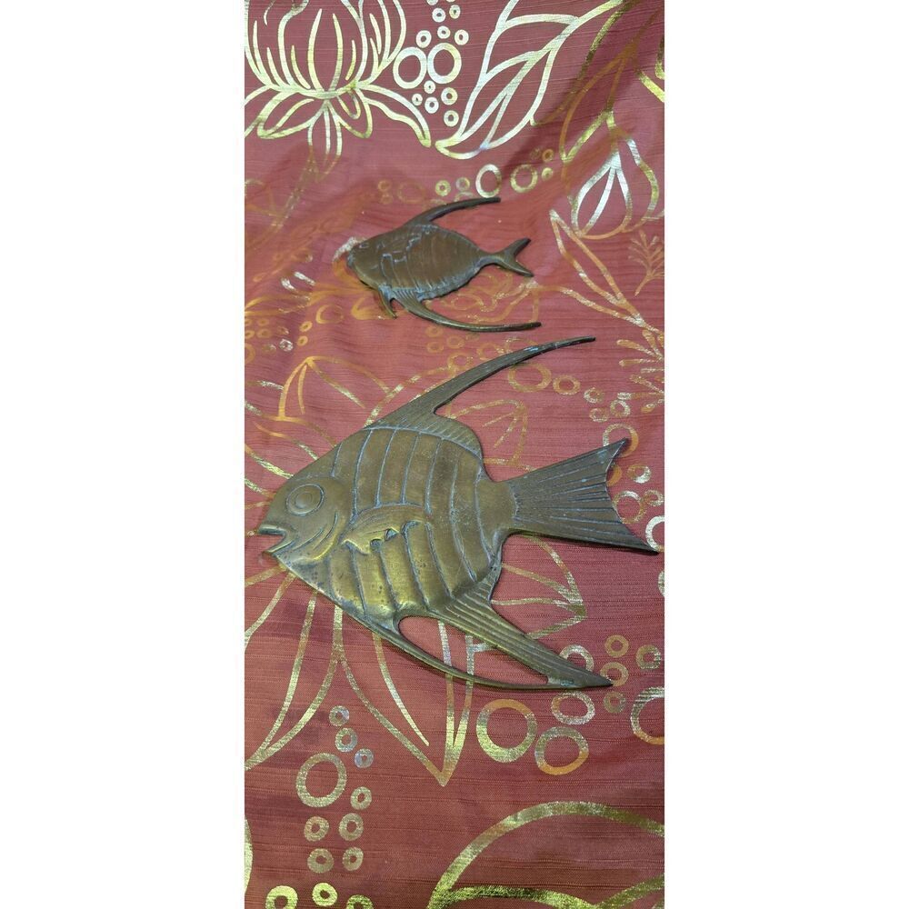 Vintage Brass Angelfish Wall Hangings